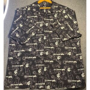 ROCAWEAR Vintage Y2K Roca wear MOTORCYCLE‎ mens BUTTON DOWN Shirt XXLarge